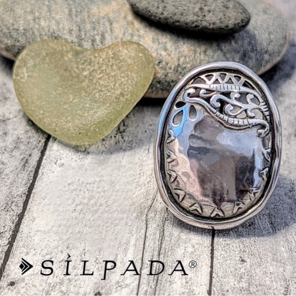 Silpada Sterling Silver Reflection Statement Ring… - image 2